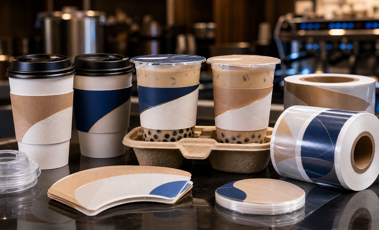 Coffee and milk tea labels